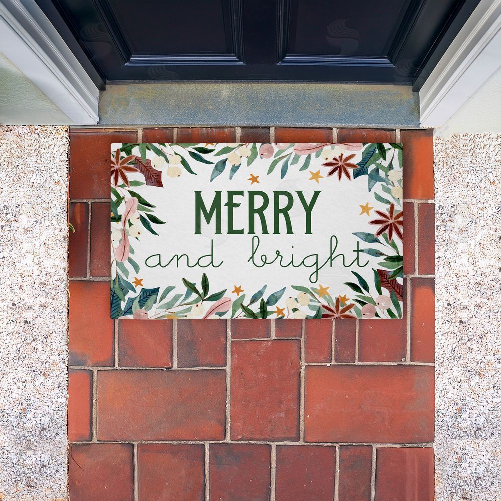 Kim Allen | Merry And Bright Seasonal Florals Non-Woven Door Mat