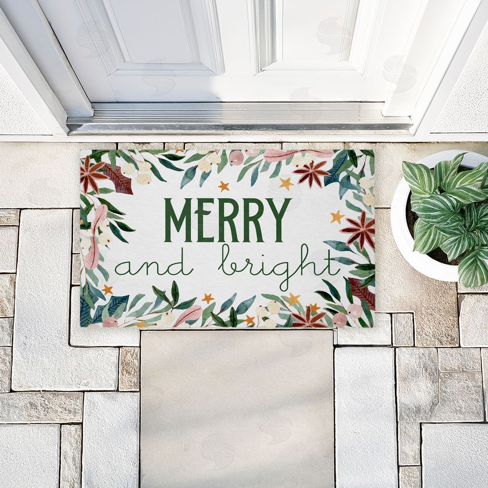 Kim Allen | Merry And Bright Seasonal Florals Non-Woven Door Mat