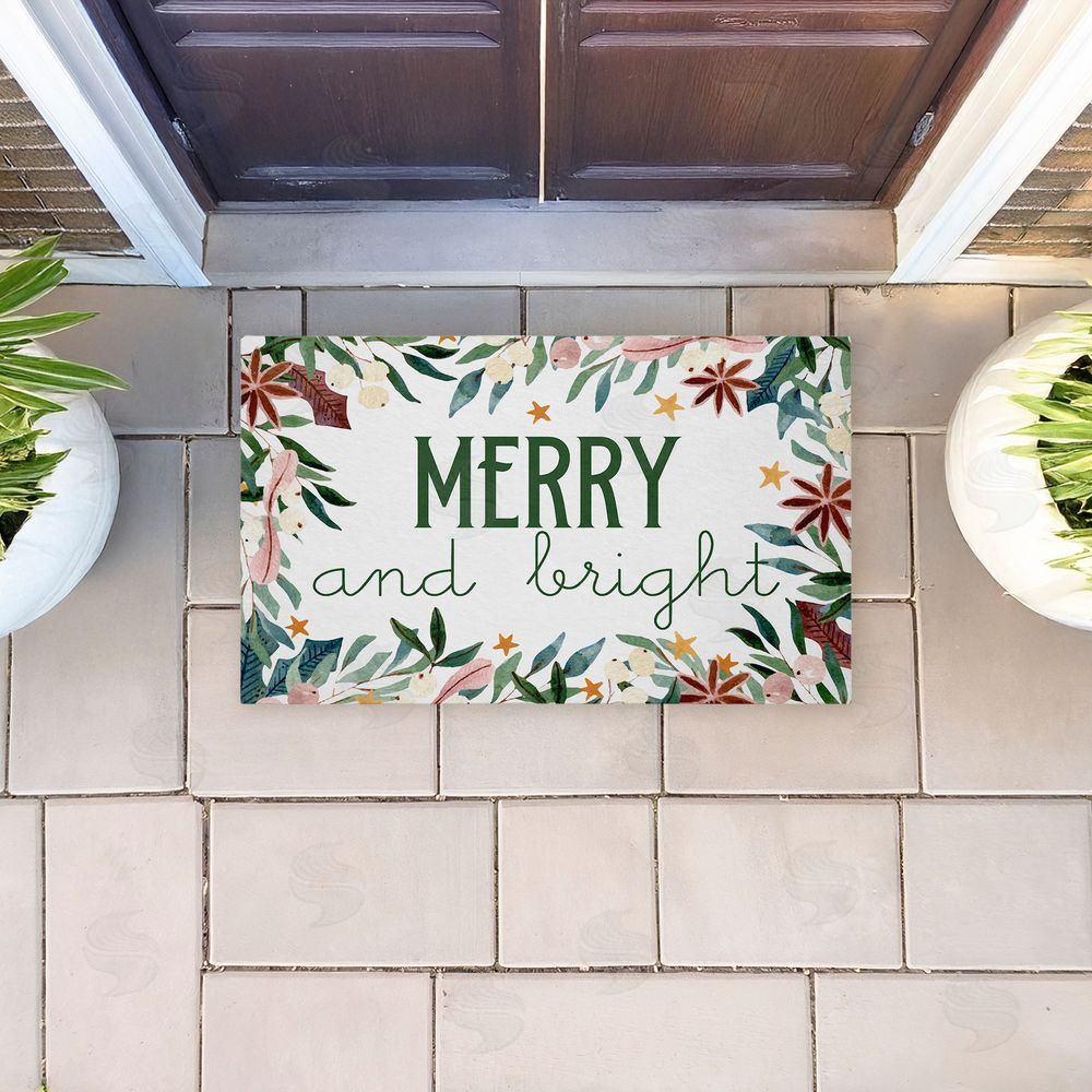 Kim Allen | Merry And Bright Seasonal Florals Non-Woven Door Mat