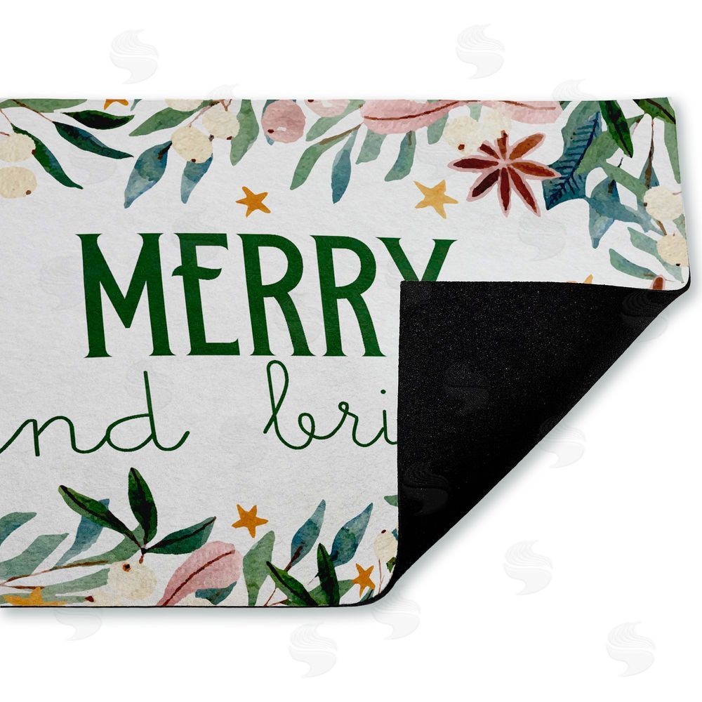 Kim Allen | Merry And Bright Seasonal Florals Non-Woven Door Mat