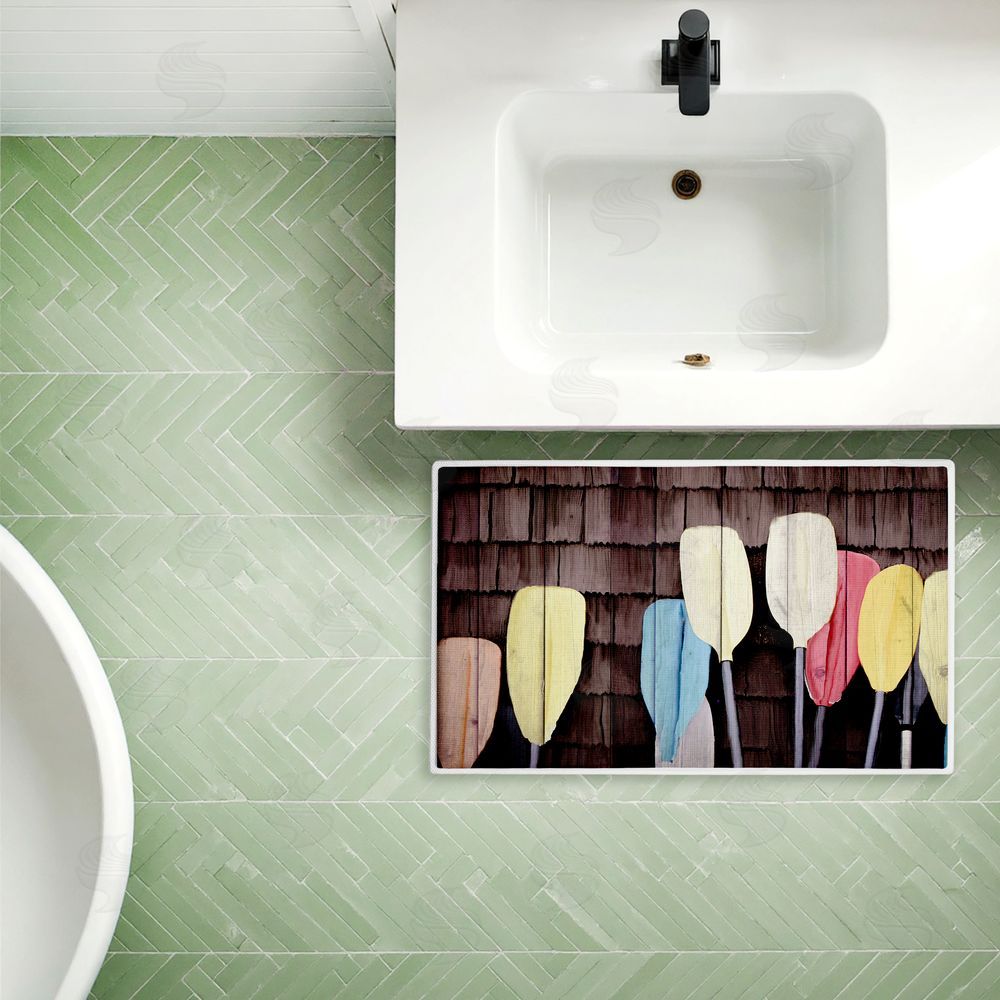 Kim Allen | Colorful Lake Paddles Plush Bath Mat