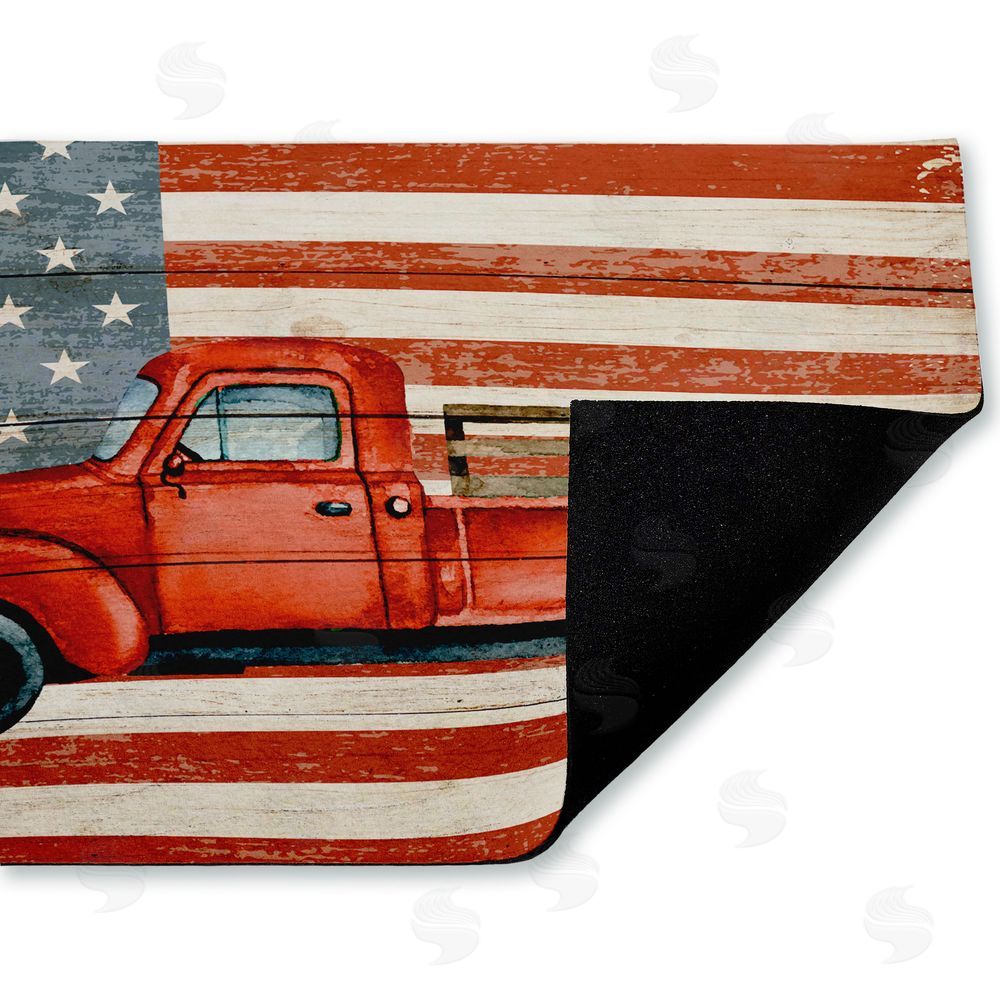 Kim Allen | Patriotic USA Flag Truck Non-Woven Door Mat