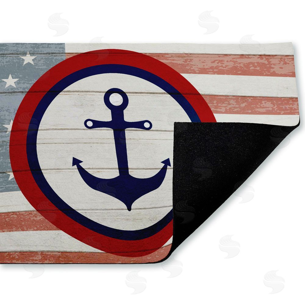 Kim Allen | Nautical Flag with Anchor Non-Woven Door Mat