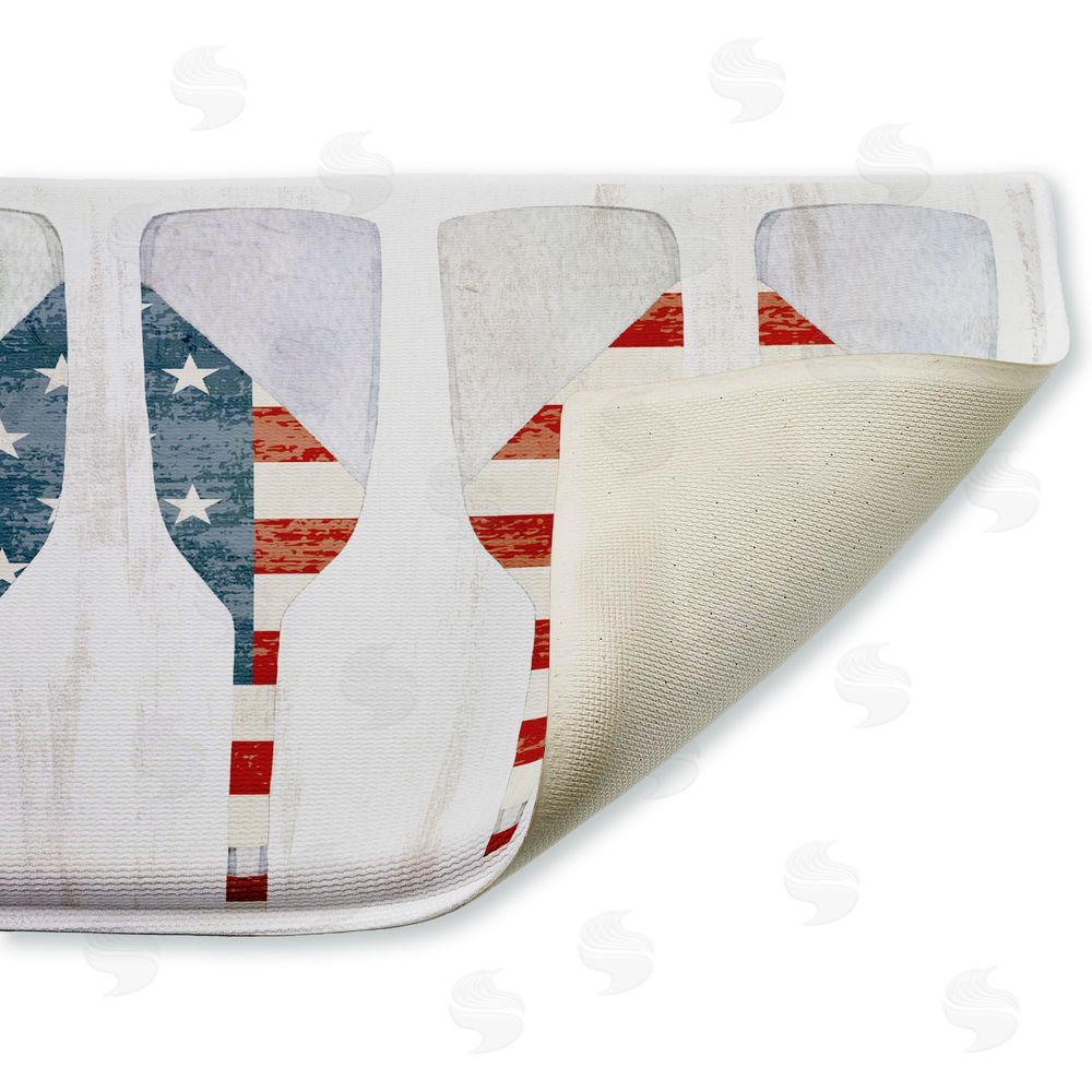 Kim Allen | Patriotic Flag Boat Paddles Plush Bath Mat