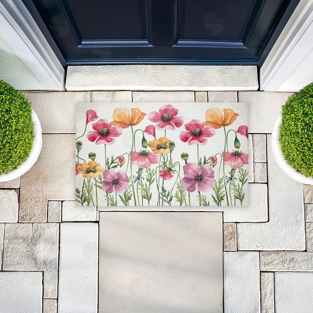 Kim Allen | Poppy Place Flower Garden Non-Woven Door Mat
