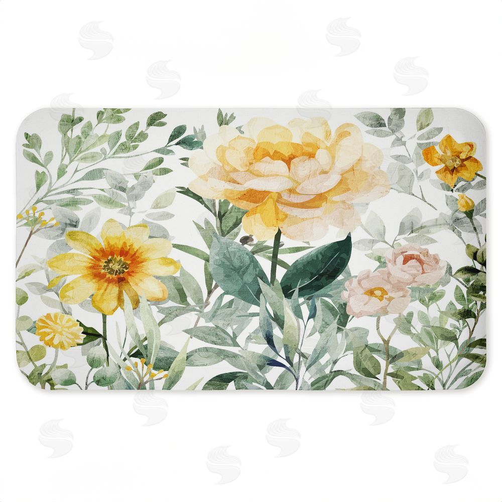 Kim Allen | Yellow Flower Garden Anti-Fatigue Mat