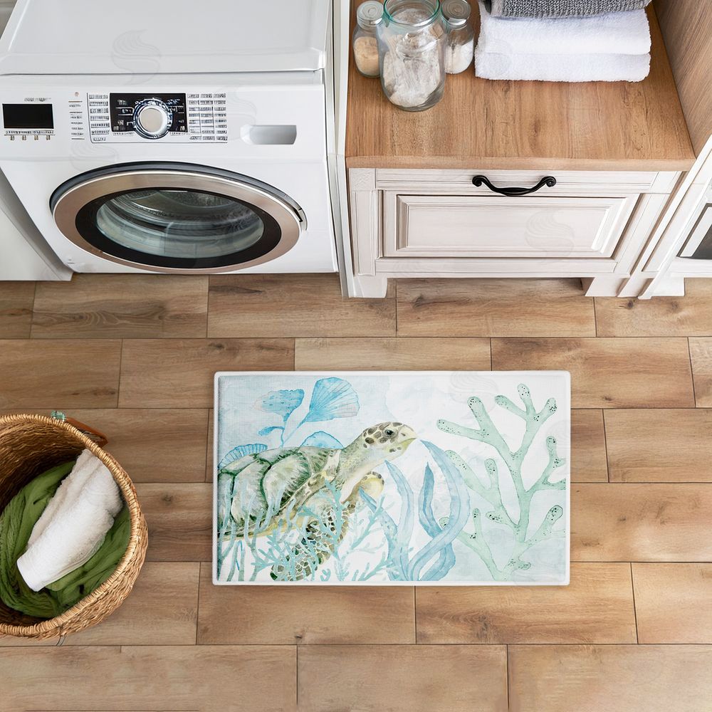 Kim Allen | Turtle In The Sea Plush Bath Mat