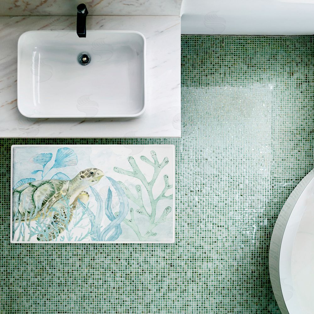 Kim Allen | Turtle In The Sea Plush Bath Mat