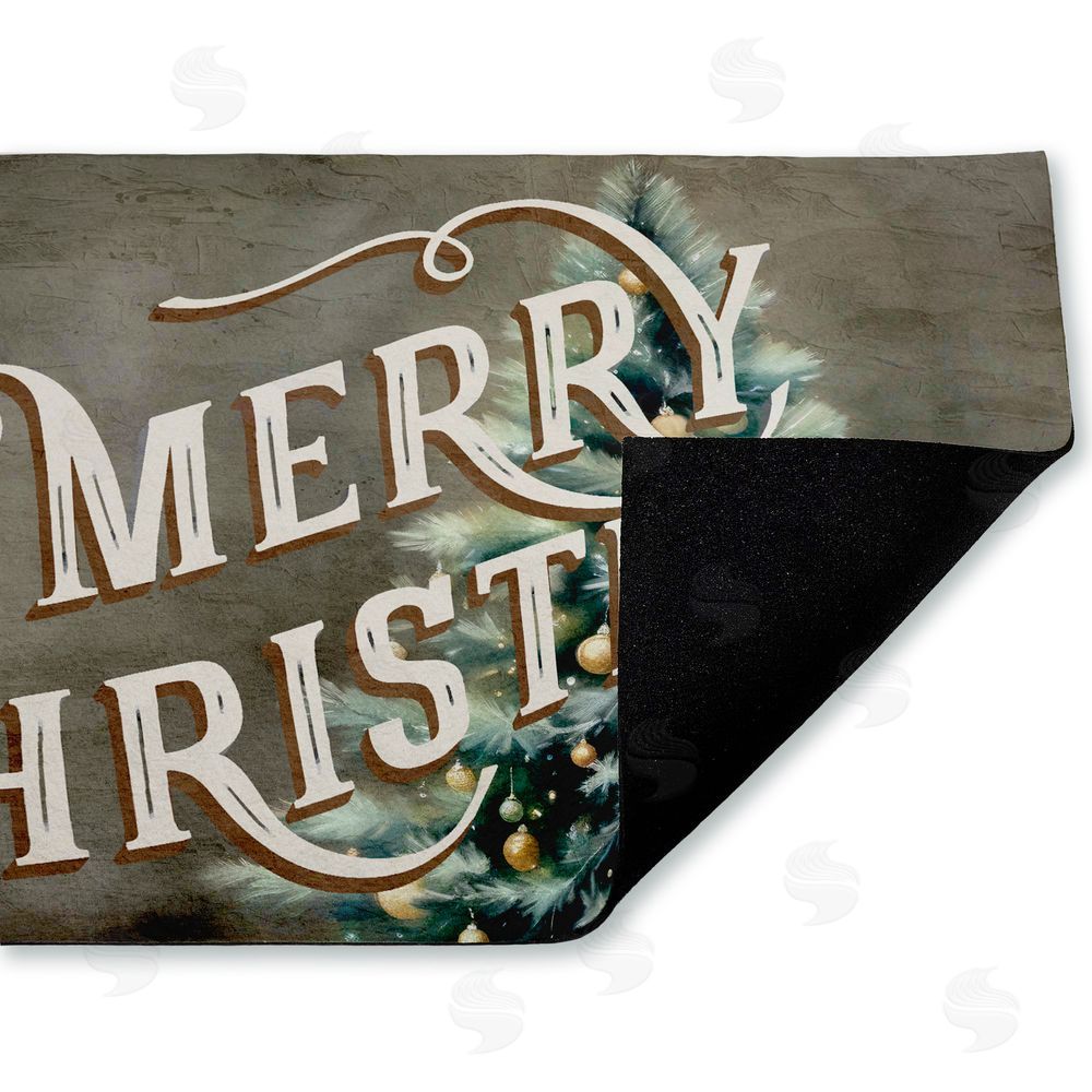 Kim Allen | Vintage Merry Christmas Greeting Non-Woven Door Mat