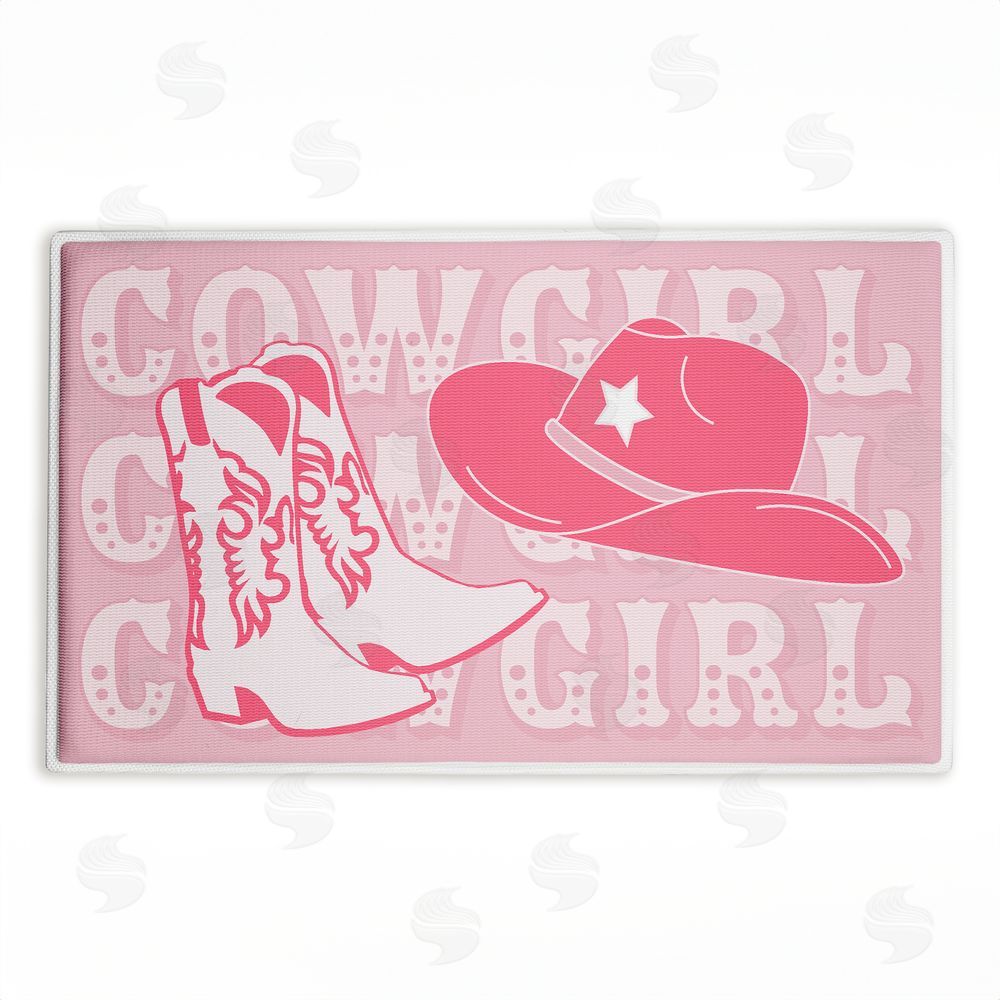 Corinne Rose Designs | Pink Pastel Cowgirl Plush Bath Mat