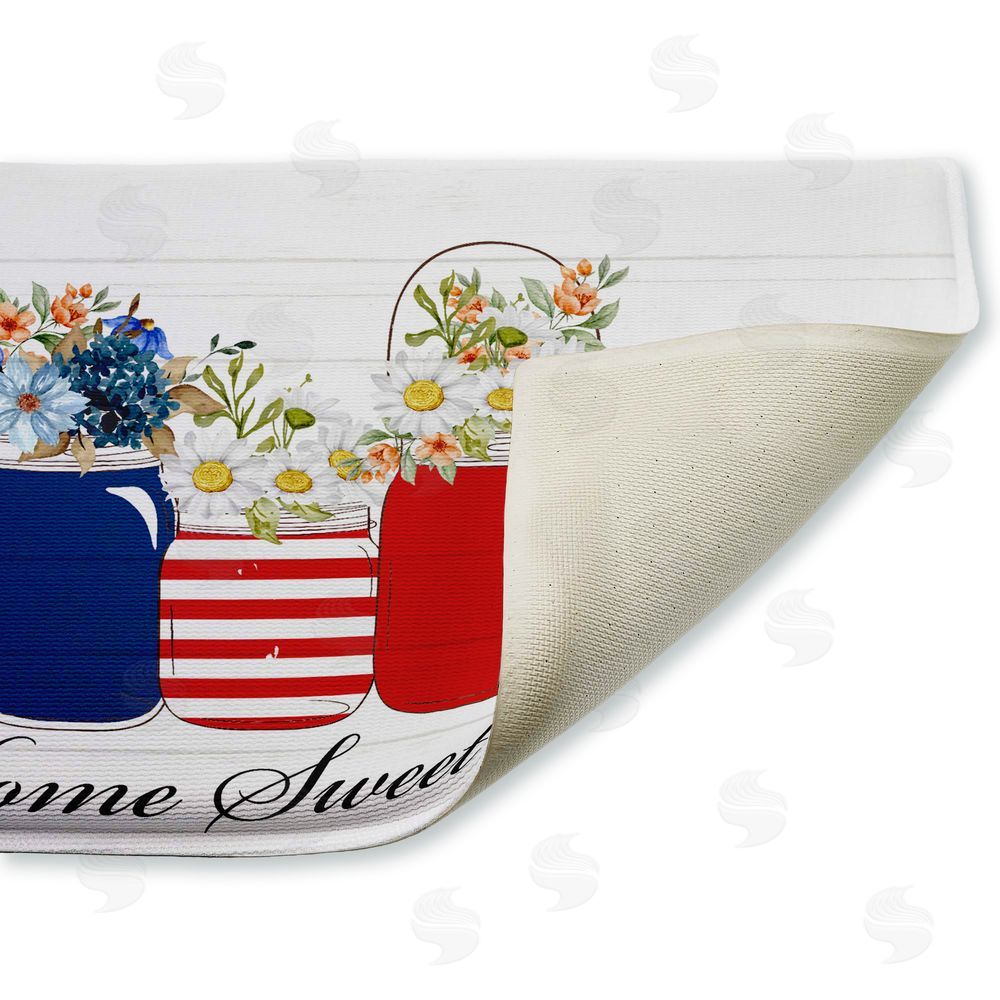 Kim Allen | Patriotic Flower Jars Plush Bath Mat
