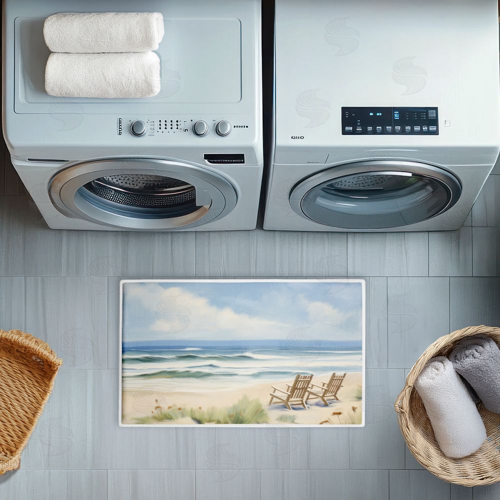 Kim Allen | Chair View on Serene Beach Plush Bath Mat