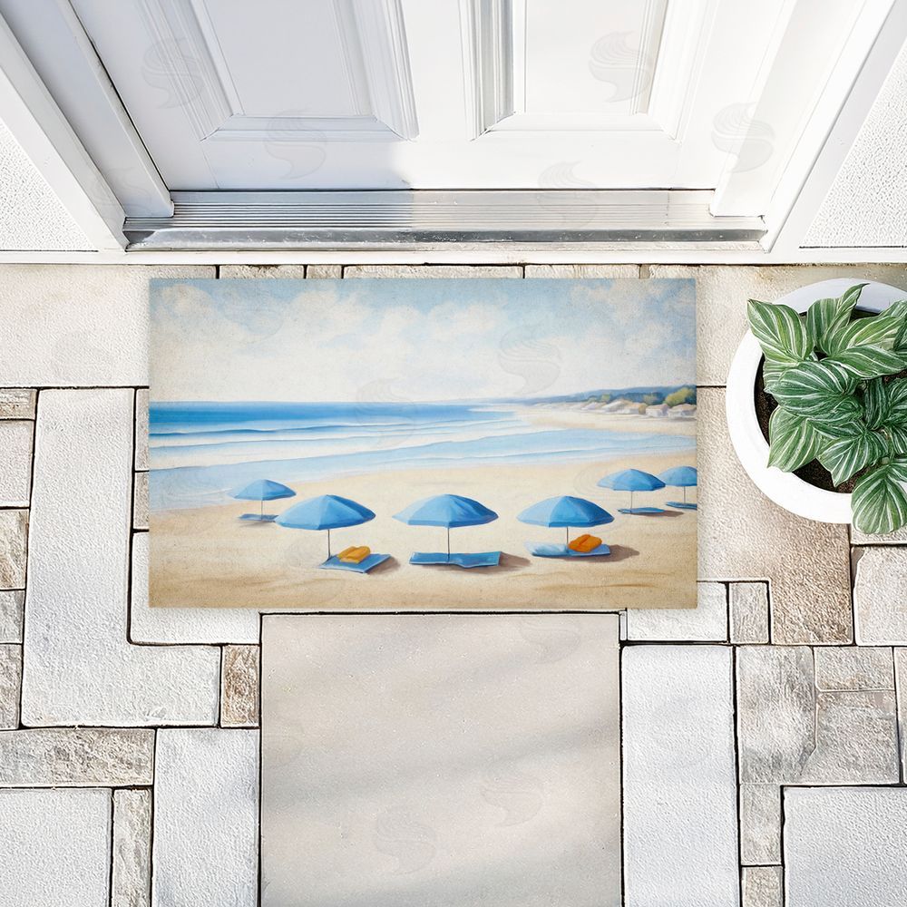 Kim Allen | Summer Umbrella Beach Day Non-Woven Door Mat