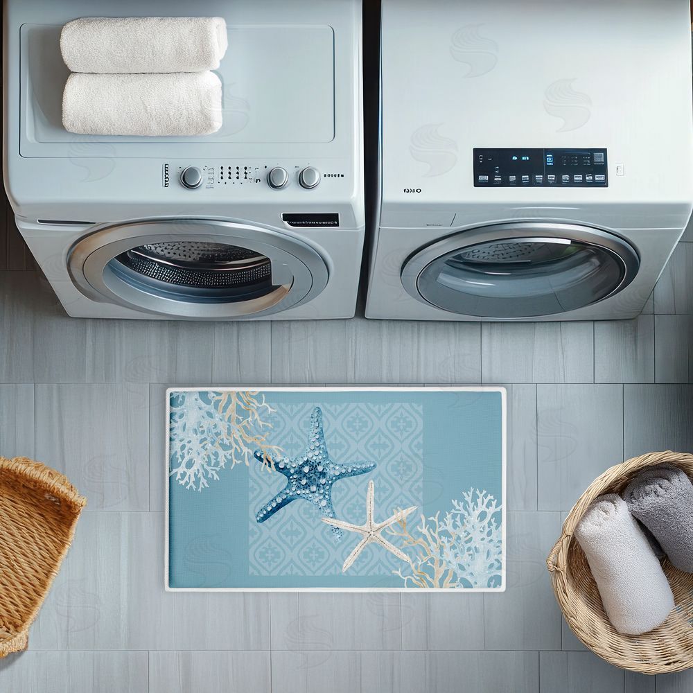 Kim Allen | Starfish Tours Nautical Pattern Plush Bath Mat
