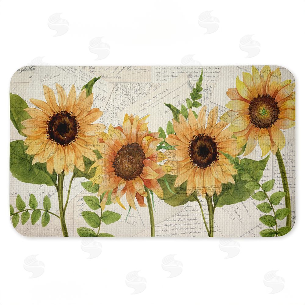 Kim Allen | Sunflowers & Vintage Letter Mail Anti-Fatigue Mat