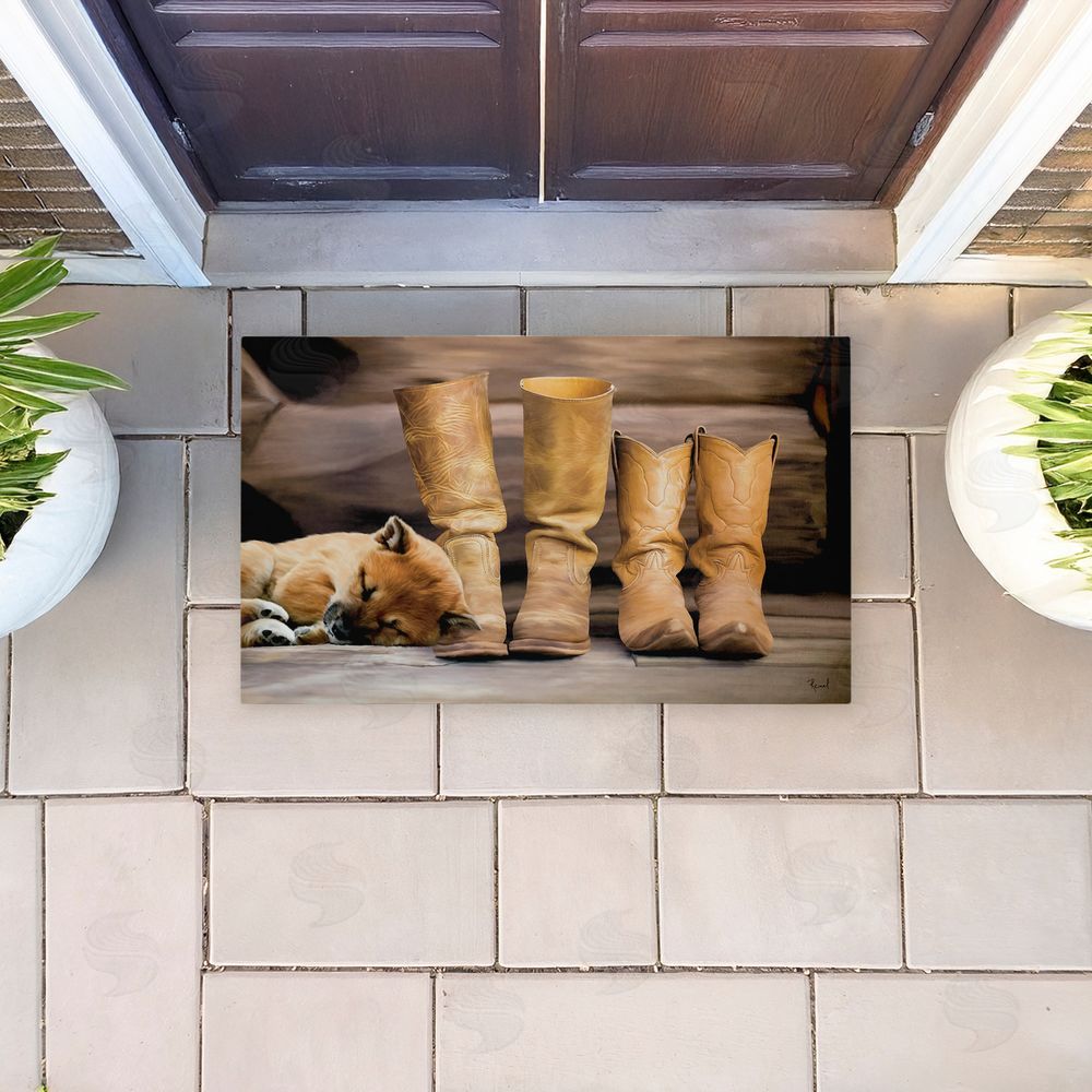 Renel Peters | Sleepy Puppy & Cowboy Boots Non-Woven Door Mat