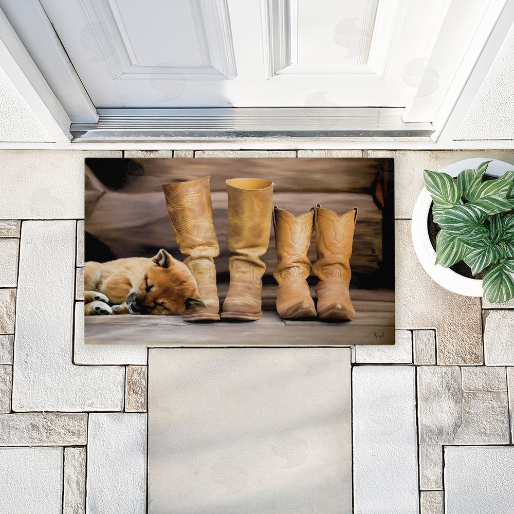 Renel Peters | Sleepy Puppy & Cowboy Boots Non-Woven Door Mat