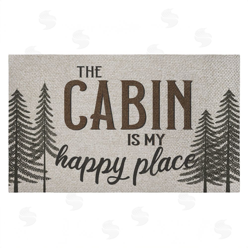 Kim Allen | Cabin Is My Happy Place Faux Sisal Door Mat