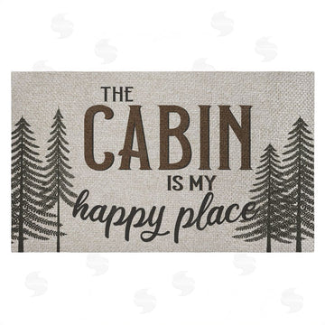 Kim Allen | Cabin Is My Happy Place Faux Sisal Door Mat