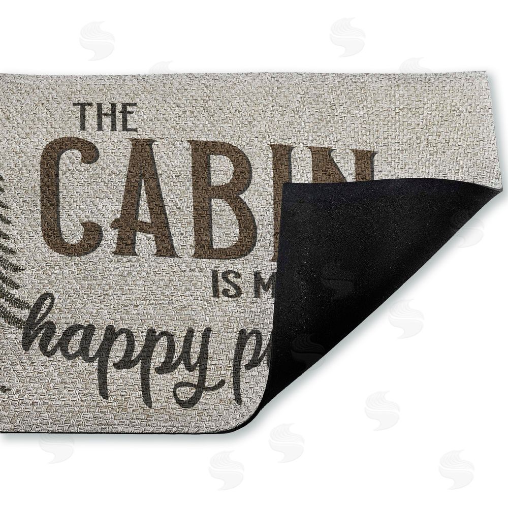 Kim Allen | Cabin Is My Happy Place Faux Sisal Door Mat
