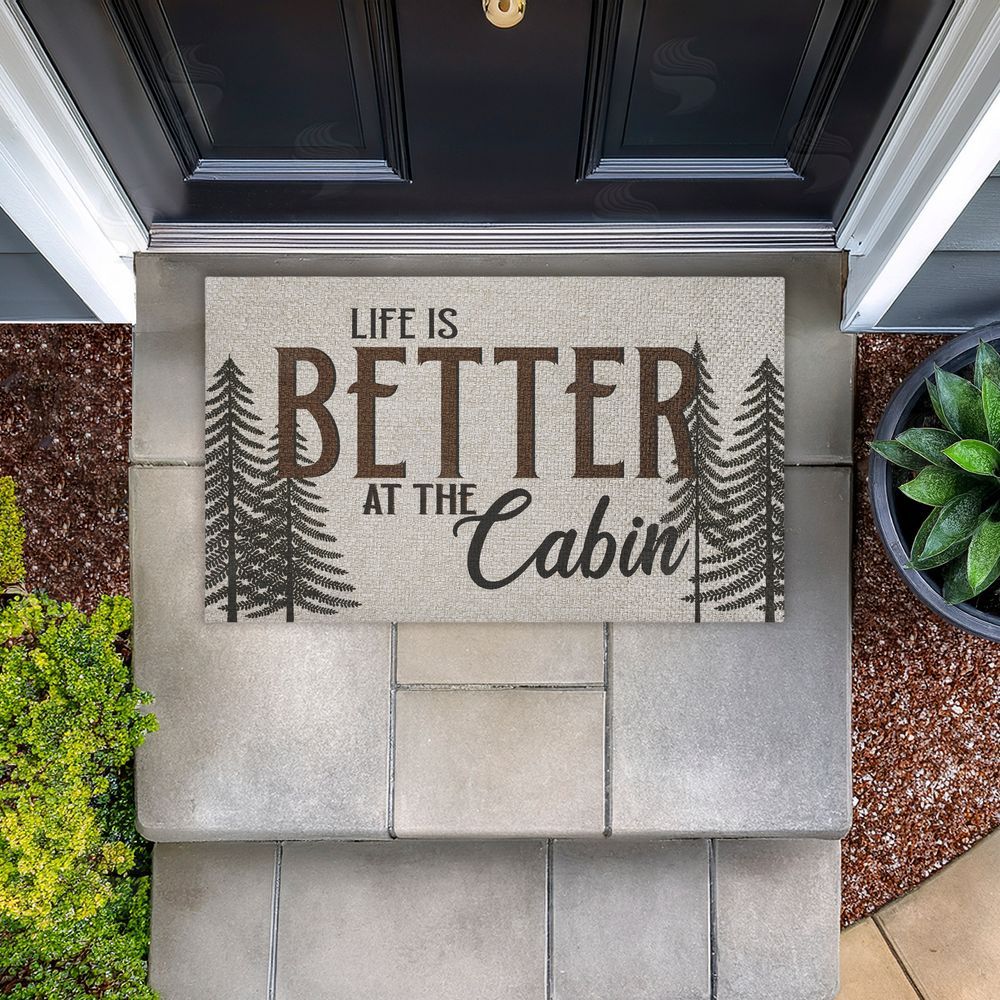 Kim Allen | Life Is Better At Cabin Faux Sisal Door Mat