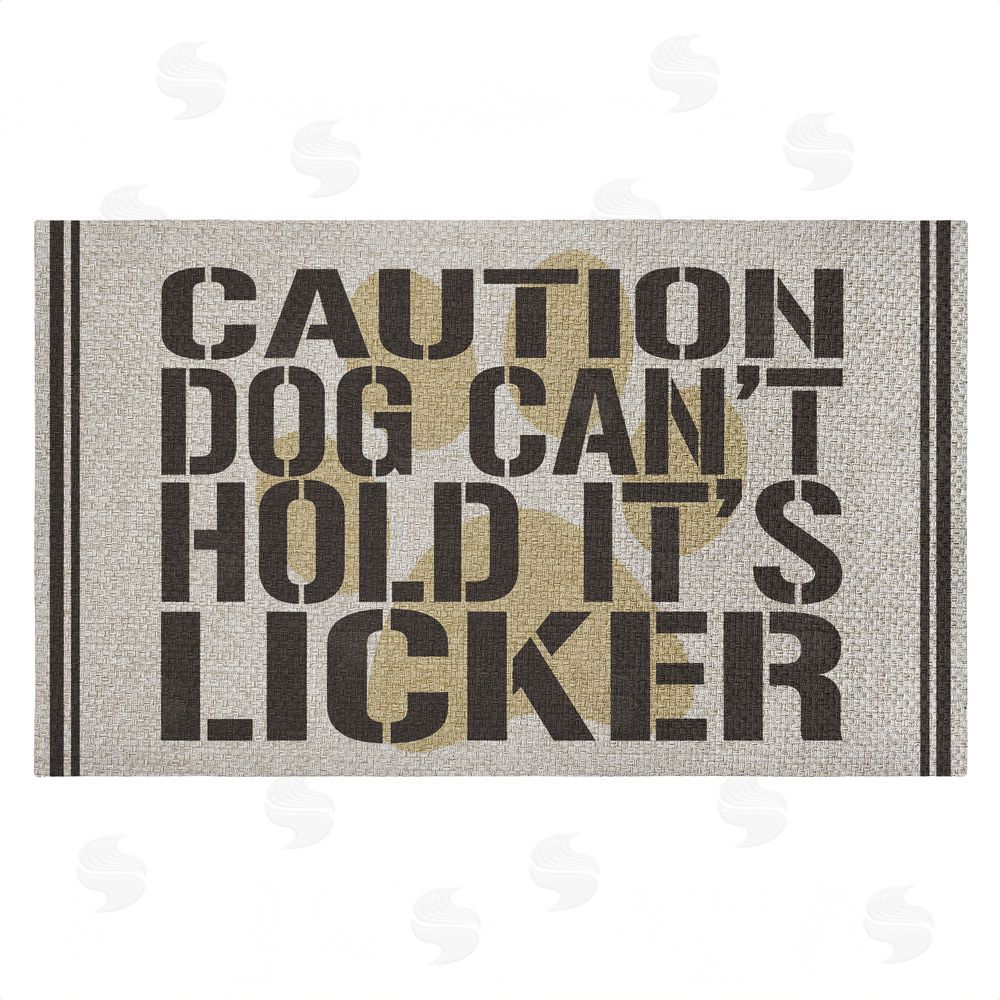 Kim Allen | Dog Can't Hold Licker Faux Sisal Door Mat