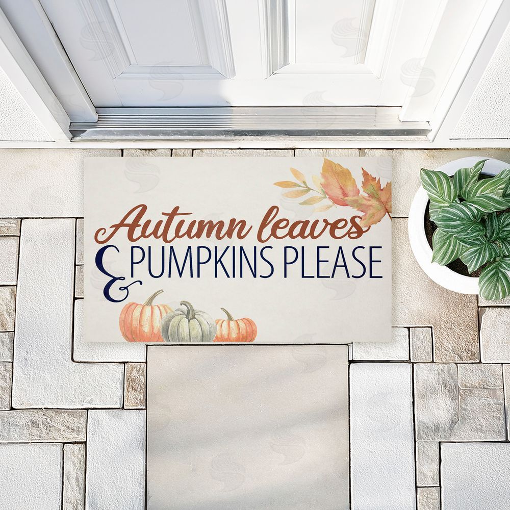 Kim Allen | Autumn Leaves & Pumpkins Please Non-Woven Door Mat