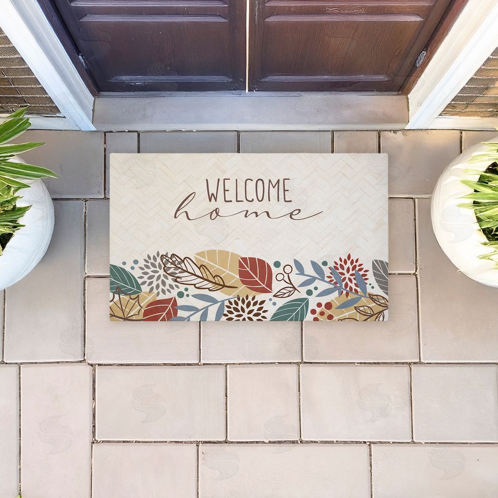 Kim Allen | Welcome Home with Leaves Non-Woven Door Mat