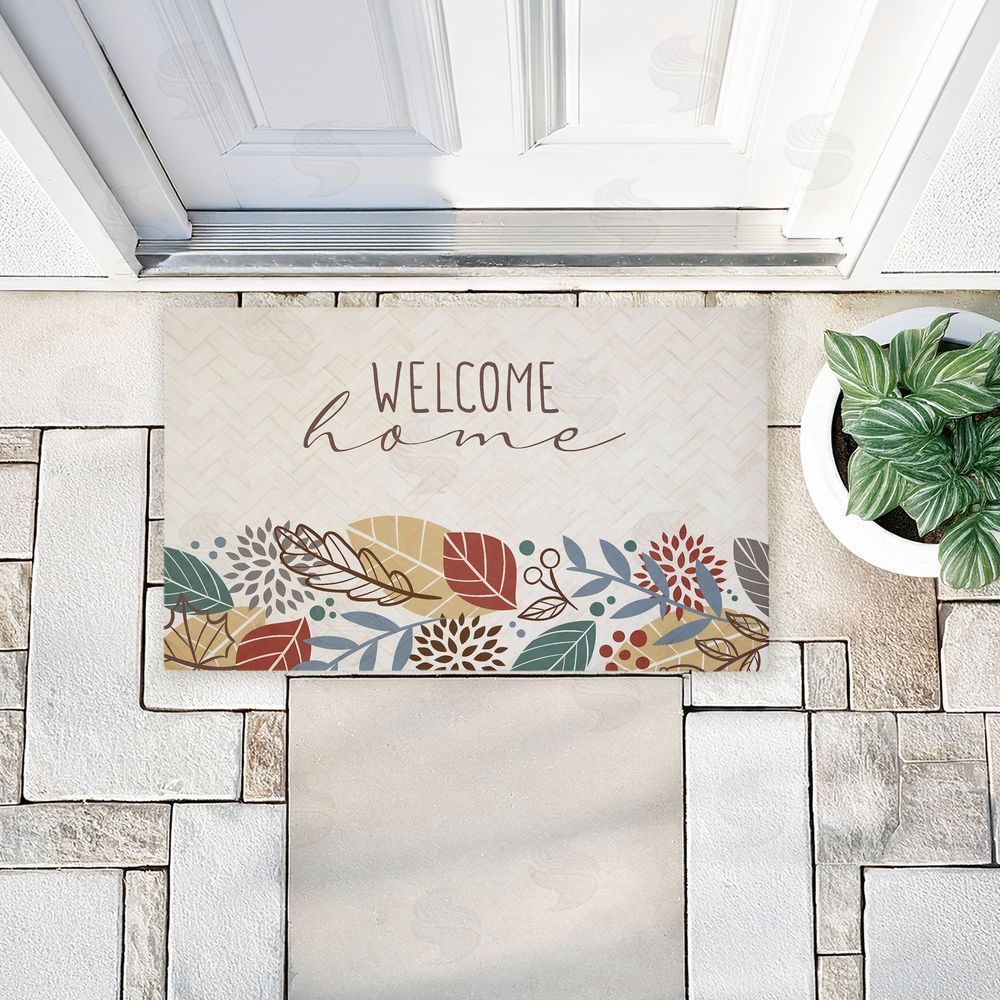 Kim Allen | Welcome Home with Leaves Non-Woven Door Mat