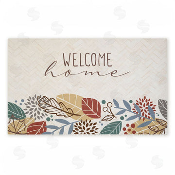 Kim Allen | Welcome Home with Leaves Non-Woven Door Mat