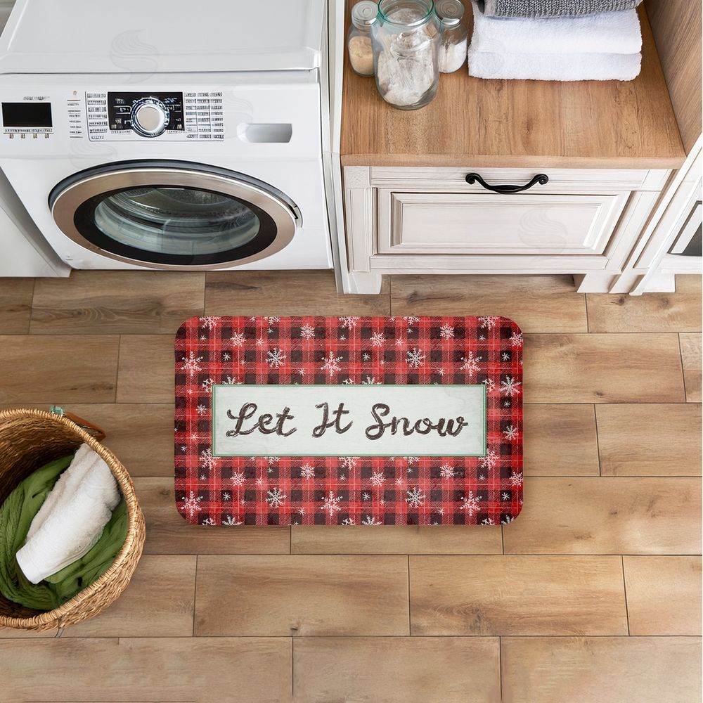 Chad Barrett | Let It Snow Red Plaid Anti-Fatigue Mat