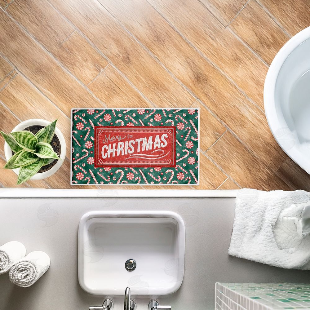 Chad Barrett | Vintage Christmas Candies Plush Bath Mat