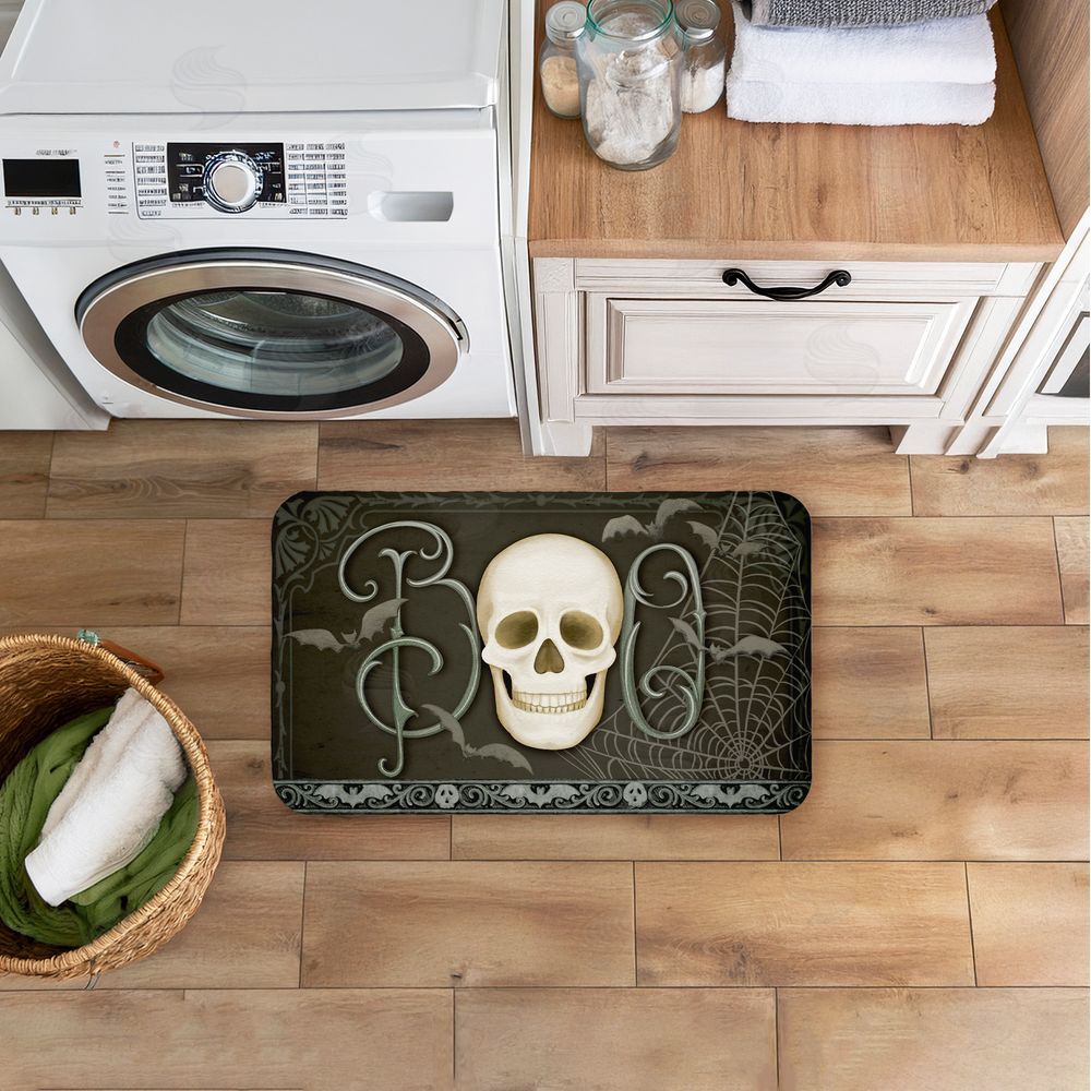 Nicole Tamarin | Boo with Skulls & Bats Anti-Fatigue Mat