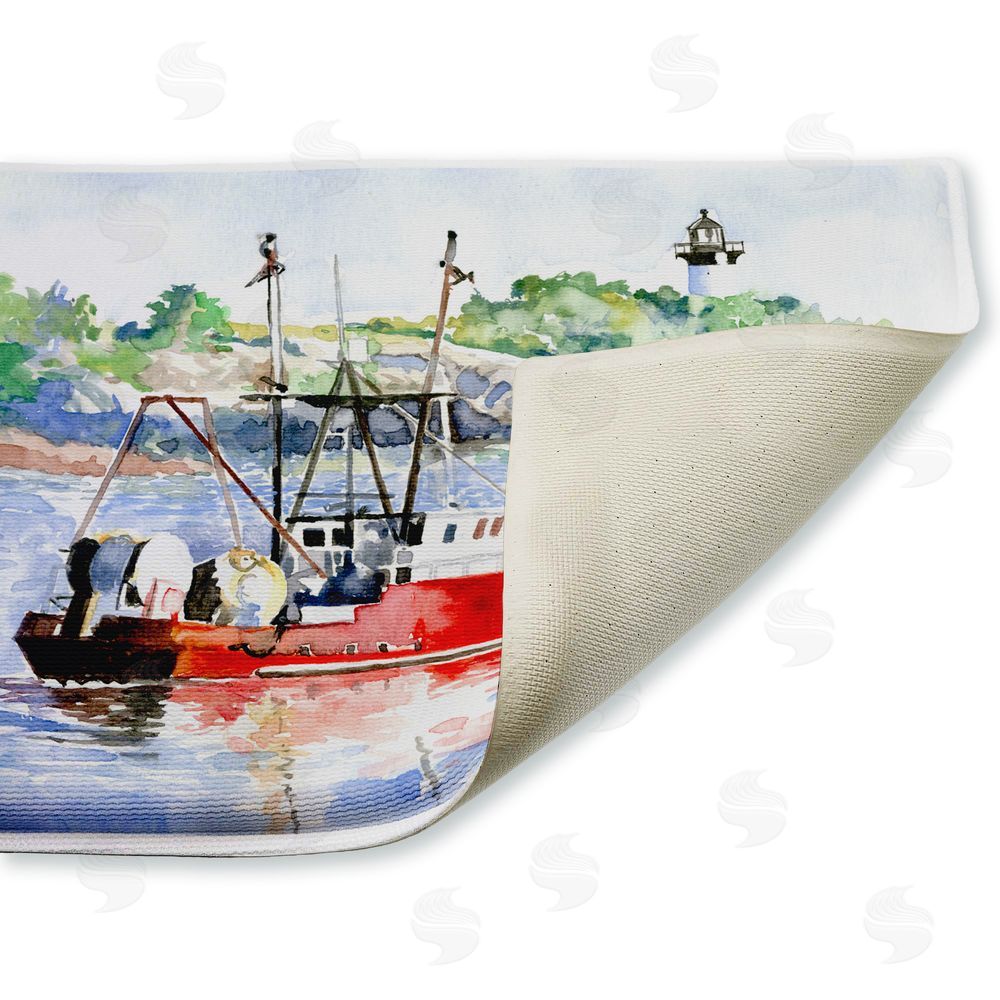 Greg Gorham | Tranquil Drifting Boat Plush Bath Mat