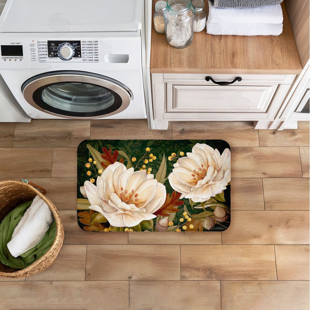 Nicole Tamarin | Vintage Midnight Garden Blooms Anti-Fatigue Mat