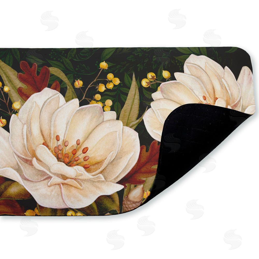 Nicole Tamarin | Vintage Midnight Garden Blooms Anti-Fatigue Mat