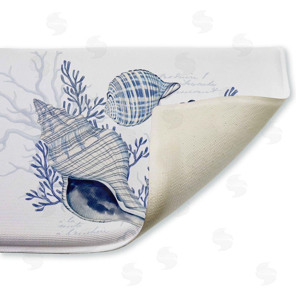 Nicole Tamarin | Coastal Chinoiserie Shells Plush Bath Mat