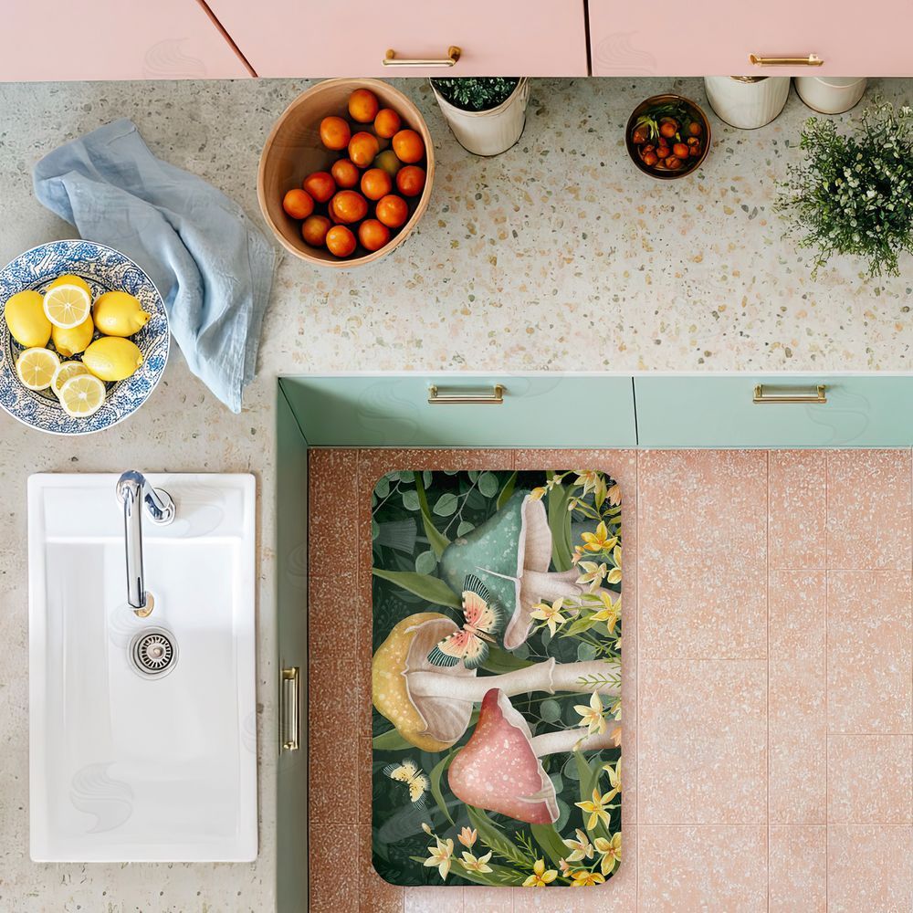 Nicole Tamarin | Midnight Garden Mushrooms Anti-Fatigue Mat