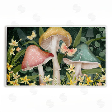 Nicole Tamarin | Midnight Garden Mushrooms Plush Bath Mat