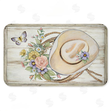 Susan Winget | Shabby Chic Floral Cowboy Hat Anti-Fatigue Mat