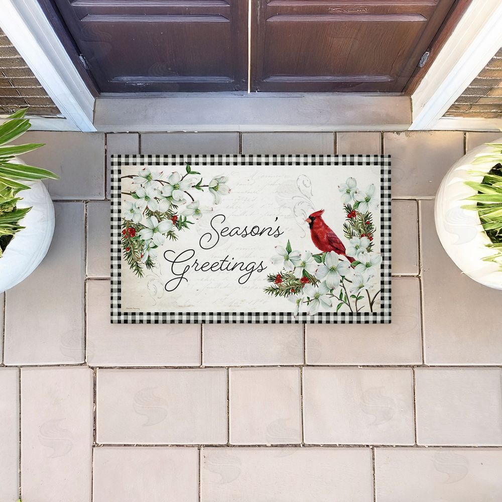 Danielle Murray | Winter Cardinals & Dogwood Non-Woven Door Mat