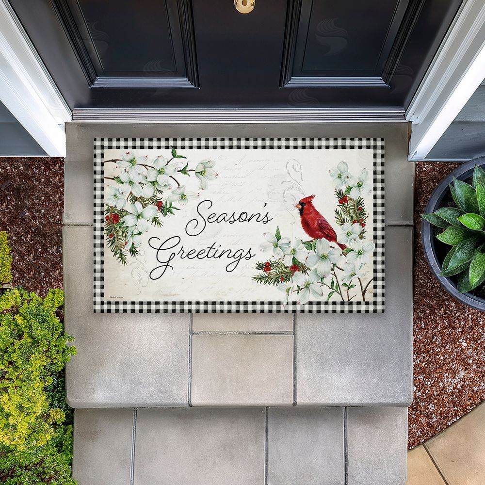 Danielle Murray | Winter Cardinals & Dogwood Non-Woven Door Mat