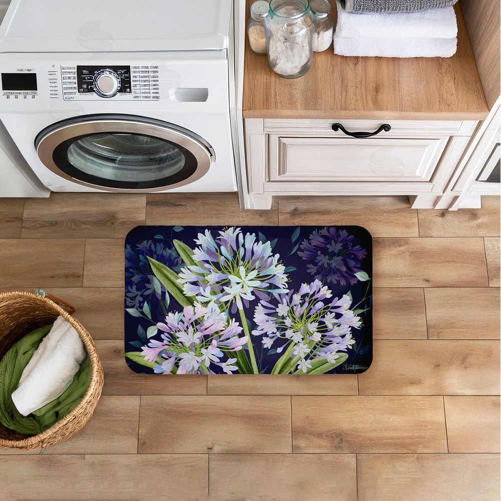 Nicole Tamarin | Midnight Garden Flowers Anti-Fatigue Mat