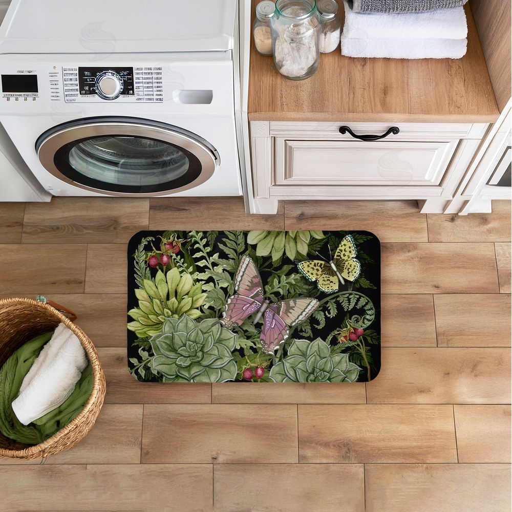 Nicole Tamarin | Dark Succulents Midnight Garden Anti-Fatigue Mat