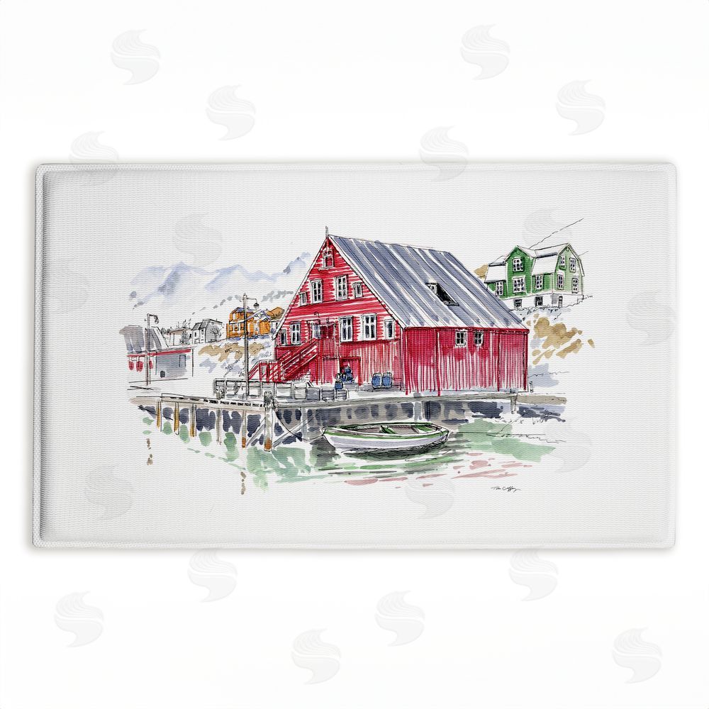 Tim Coffey | Wanderlust Coastal Dock Plush Bath Mat