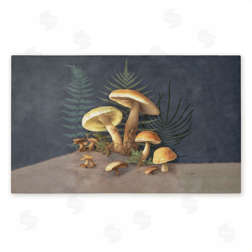 Tim Coffey | Mushrooms & Ferns on Blue Non-Woven Door Mat