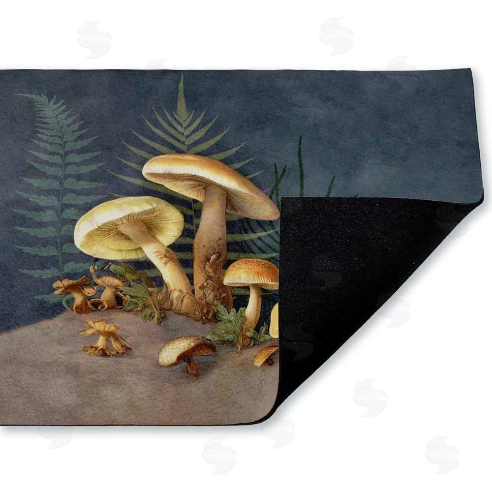 Tim Coffey | Mushrooms & Ferns on Blue Non-Woven Door Mat