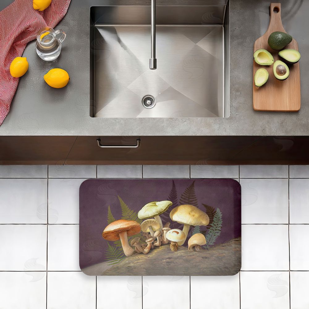 Tim Coffey | Mushrooms & Ferns on Purple Anti-Fatigue Mat