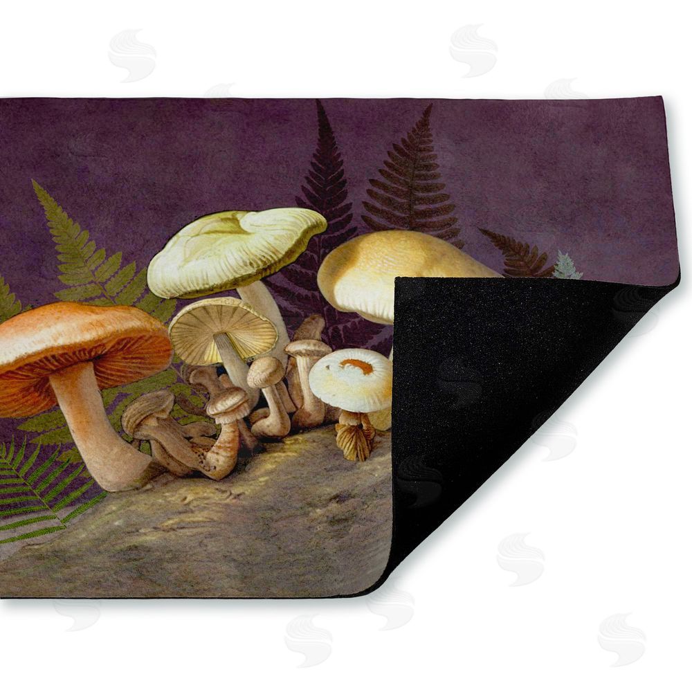 Tim Coffey | Mushrooms & Ferns on Purple Non-Woven Door Mat