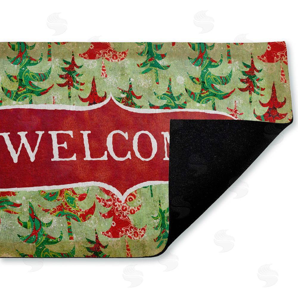 Tim Coffey | Antique Welcome Whimsical Trees Non-Woven Door Mat